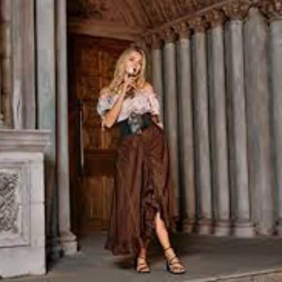 Vintage Women’s Corduroy Raw Hem Fray Stitching Size 16 Boho Western Skirt - Picture 3 of 6